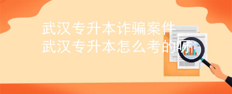 武汉专升本诈骗案件_武汉专升本怎么考的呀