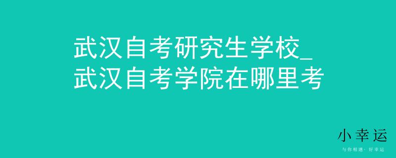 武汉自考研究生学校_武汉自考学院在哪里考