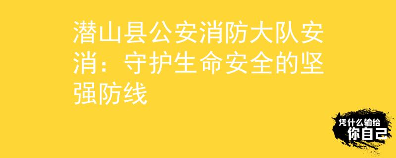 潜山县公安消防大队安消：守护生命安全的坚强防线