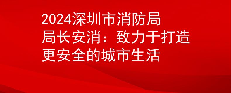 2024深圳市消防局局长安消：致力于打造更安全的城市生活