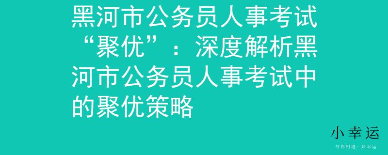 黑河市公务员人事考试“聚优”：深度解析黑河市公务员人事考试中的聚优策略