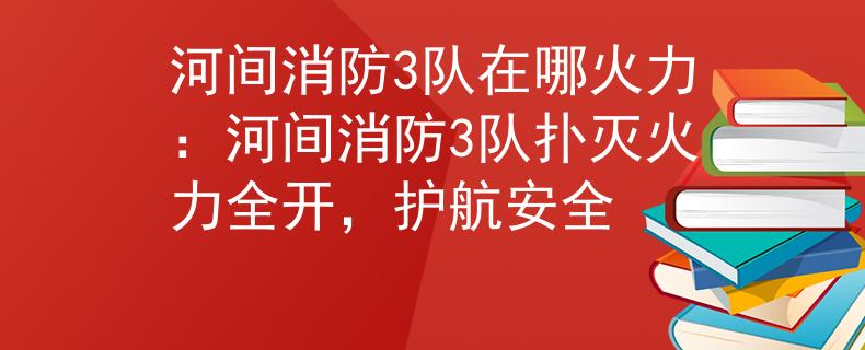 河间消防3队在哪火力：河间消防3队扑灭火力全开，护航安全