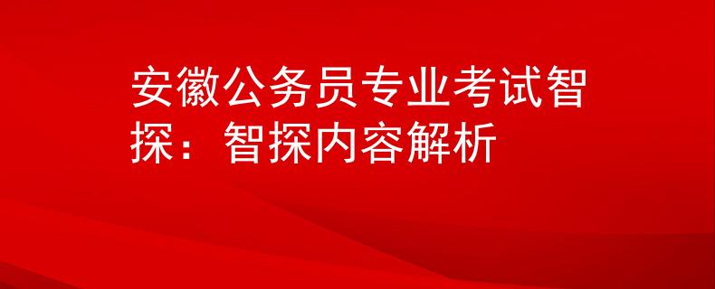 安徽公务员专业考试智探：智探内容解析