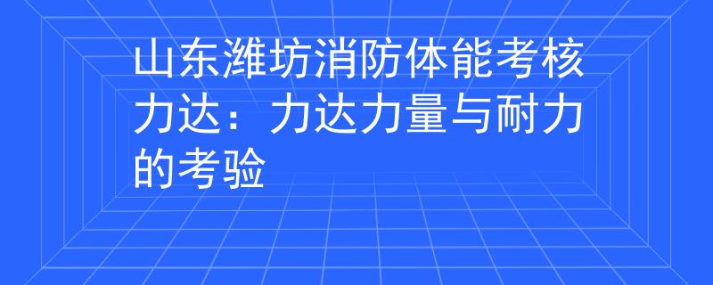 山东潍坊消防体能考核力达：力达力量与耐力的考验