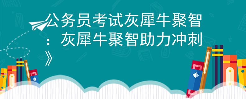 公务员考试灰犀牛聚智：灰犀牛聚智助力冲刺》