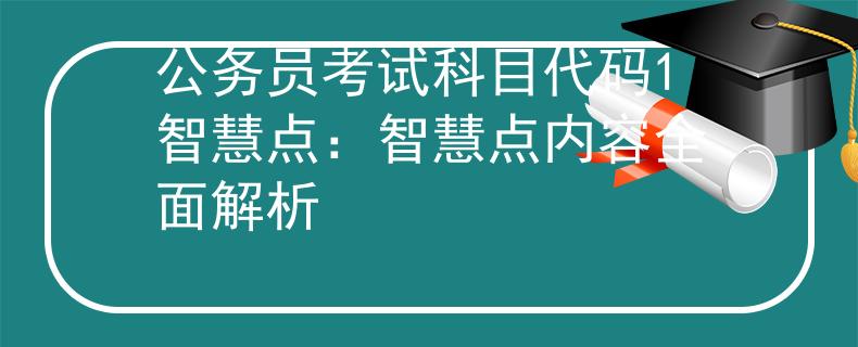 公务员考试科目代码1智慧点：智慧点内容全面解析