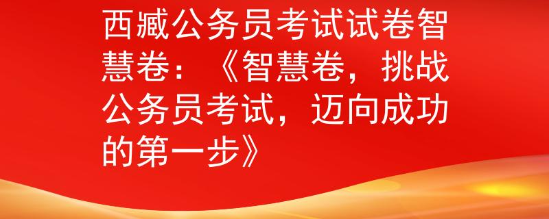 西臧公务员考试试卷智慧卷：《智慧卷，挑战公务员考试，迈向成功的第一步》