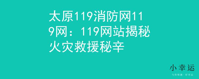 太原119消防网119网：119网站揭秘火灾救援秘辛